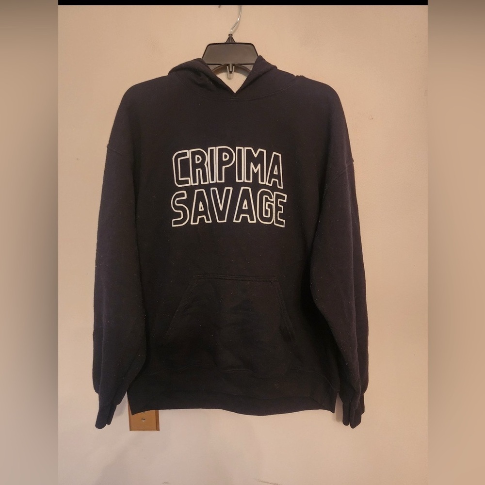 Cripima savage black hoodie size mens large